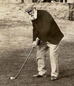 Old Tom Morris on the Himilayas Putting Course in St. Andrews, Scotland.