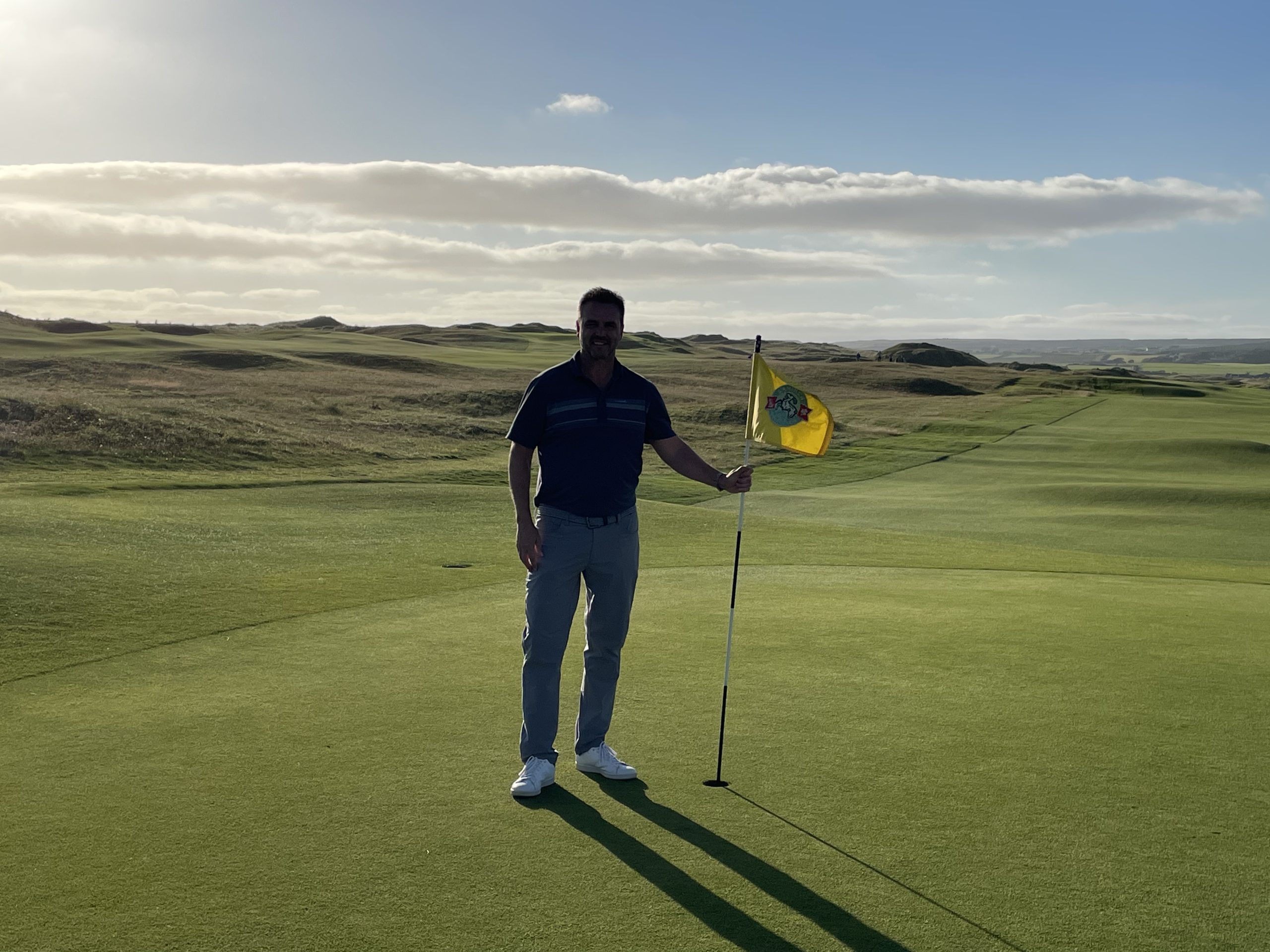 Chris Austin on the 18th at Lahinch Golf Club Old Course.