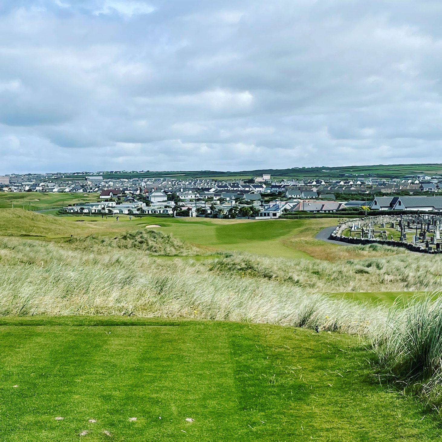 View from first tee at Ballybunion Old Course in County Kerry, Ireland.